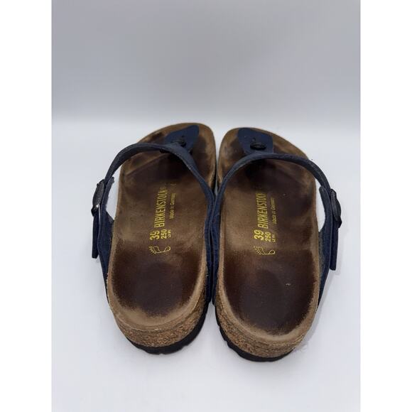 Birkenstock Sandals Womens 39 Blue Gizeh Birko-Flor Slip On Thong Shoes - Picture 9 of 11